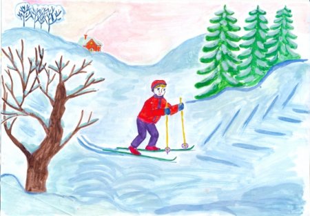 Зимняя прогулка рисунок