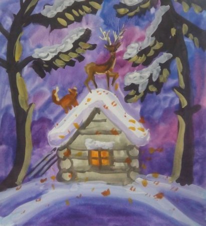 Поет зима аукает иллюстрация