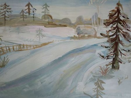 Рисунок на тему поёт зима аукает легко