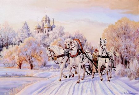 Лошадь с санями рисунок