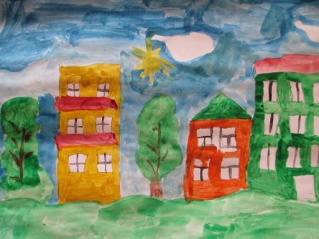 Рисование дома в старшей группе