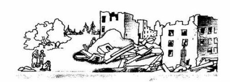 Разрушенный дом раскраска