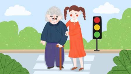 Помощь пожилым рисунок