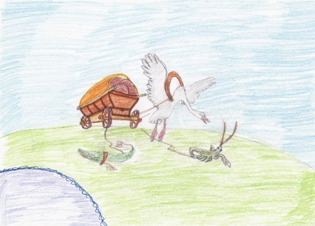 Детские рисунки на тему басни Крылова