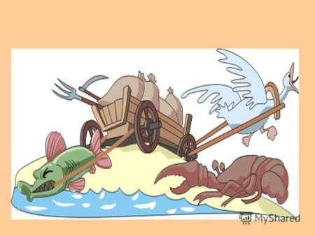 Крылов лебедь щука