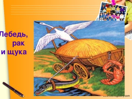 Лебедь, щука тянуть телегу на 4 стороне