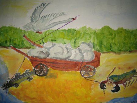 Сказка лебедь щука