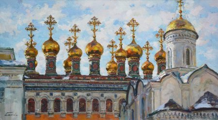 Живопись ..Еськов Павел ..вечер..Кремль