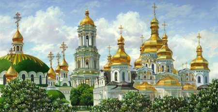 Золотые купола Московский храм Преображения Господня