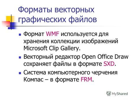 Форматы файлов векторных графических редакторов