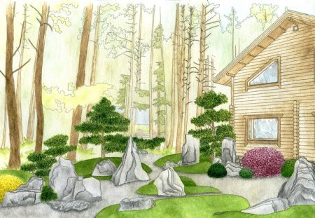 Пейзажный стиль рисунок