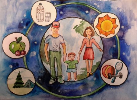 Рисунок на тему Планета здоровых людей