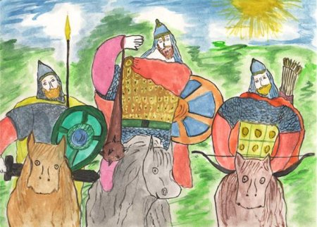 Русский богатырь рисунок