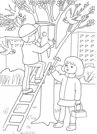 Раскраска. Весна