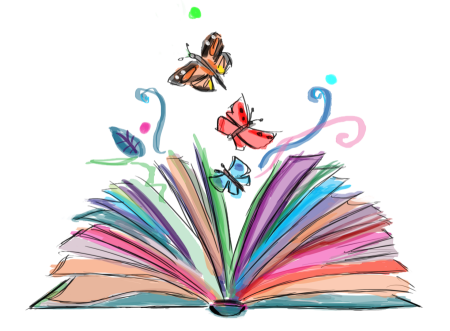 Детские книги на прозрачном фоне