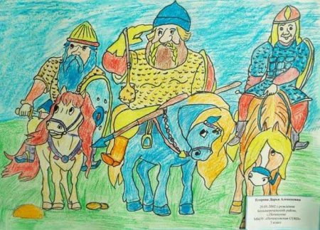 Детские рисунки богатырей