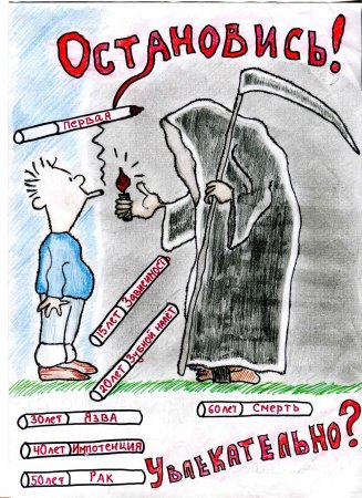 Плакат «вред курения»