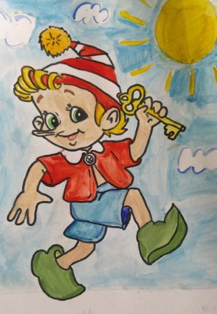 Рисунок на тему Буратино