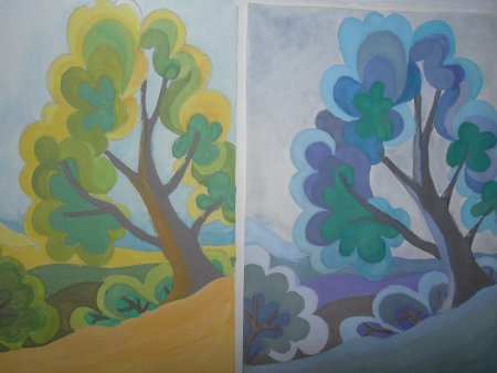 Рисование теплые и холодные цвета