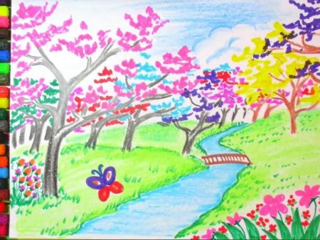 Рисование Цветущий сад
