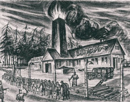 Узники концлагерей иллюстрации