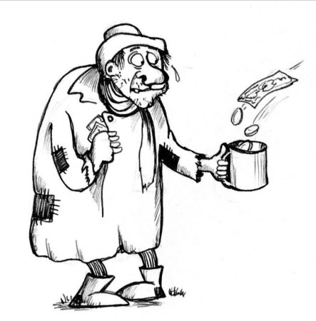Бомж карикатура