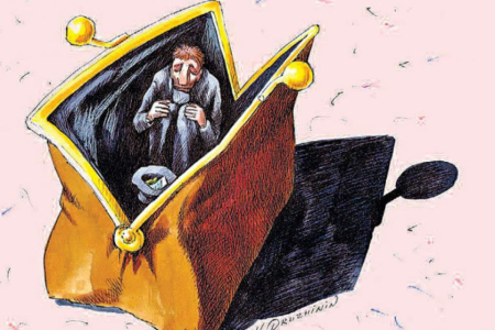 Кошелек карикатура