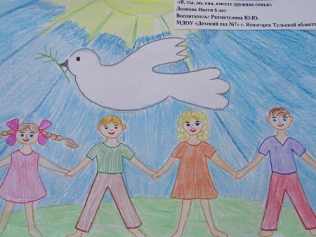 Детские рисунки на тему мы вместе