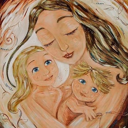 Мама и две Дочки живопись
