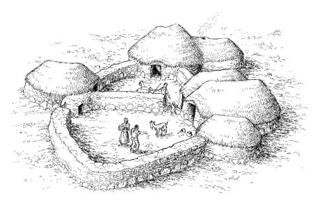 Рисунок древнего поселения