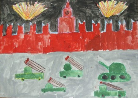 Рисование парад на красной площади