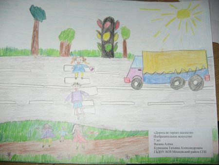 Рисунок на тему безопасность на дороге