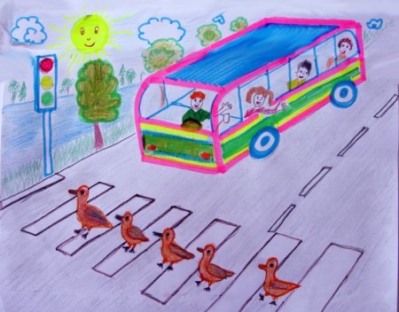 Рисунок безопасная дорога в школу