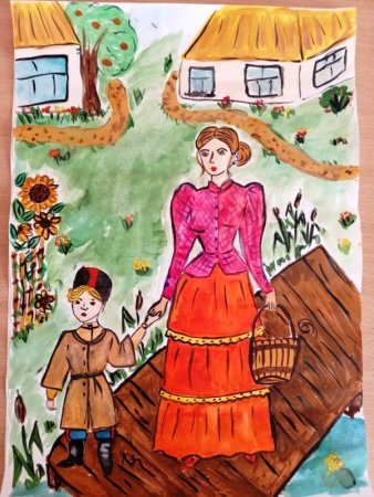 Рисунок ко Дню матери казачки