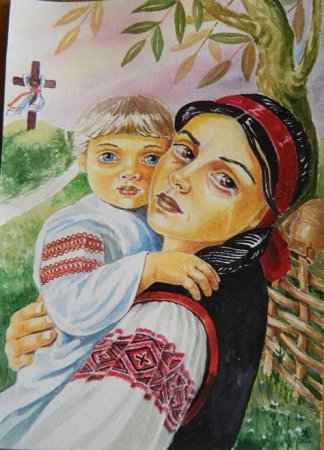 Мать казачка рисунок