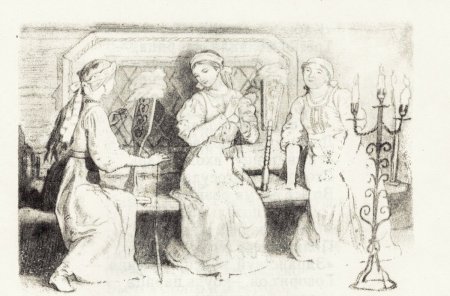 Иллюстрация к сказке 3 девицы под окном