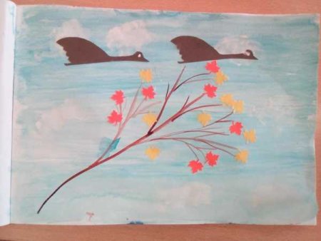 Рисование птицы улетают на Юг