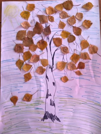 Аппликация лес осенью