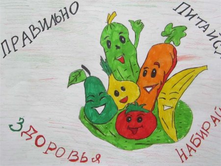 Детские рисунки на тему здоровое питание