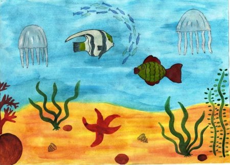 Рисование подводный мир