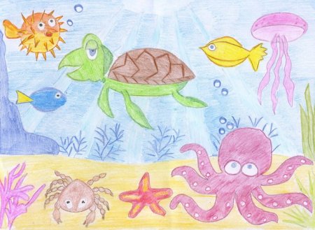 Рисование подводное царство