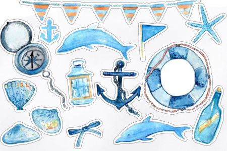 Наклейки "морская тема"