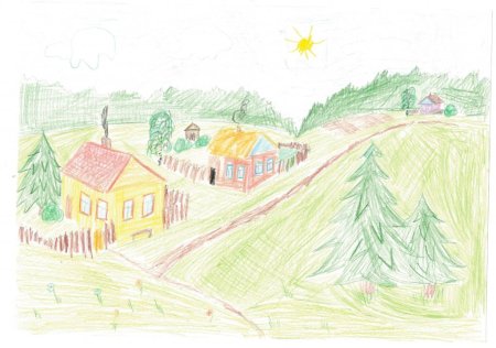 Рисунок на тему моё село