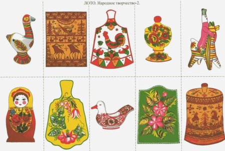 Лото народные промыслы для дошкольников
