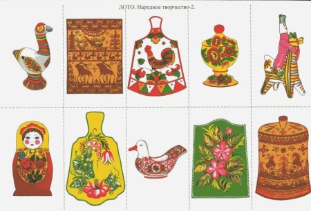 Лото народные промыслы для дошкольников