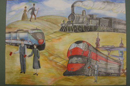 Рисунок на железнодорожную тему