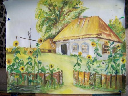 Рисование Кубанская хата