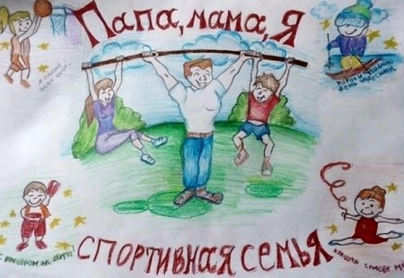 Моя спортивная семья рисунки