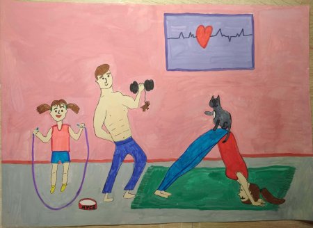 Спортивная семья рисунок