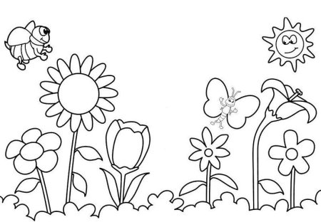 Цветочная Поляна раскраска для детей